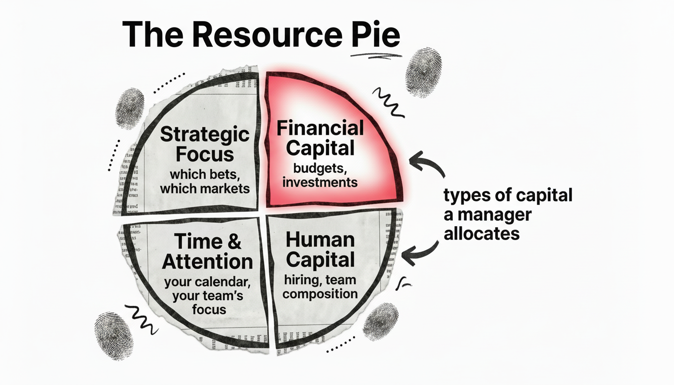 Resource allocation across money, people, time and attention